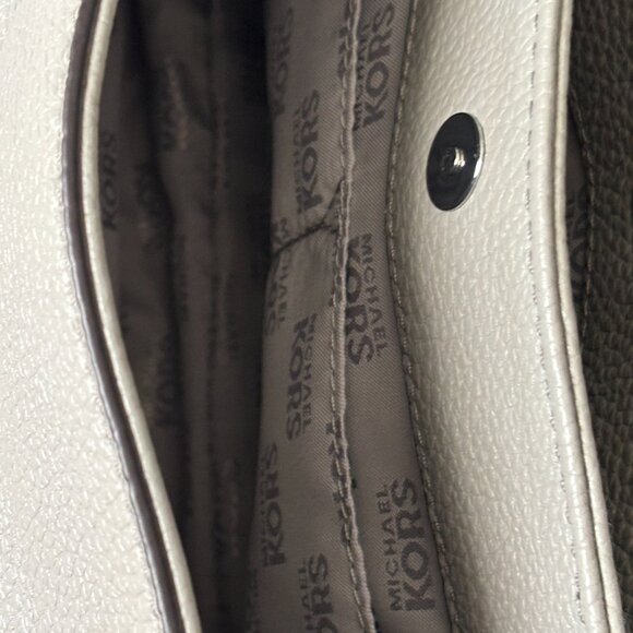 Michael Kors Jet Set Medium Chain Shoulder Bag Pebbled Leather Grey - Picture 7 of 16